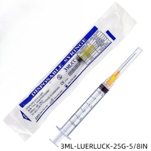 Disposable 3mL Syringes with Needle 25G 1”